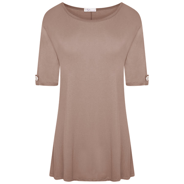 Scoop Neck Button Top