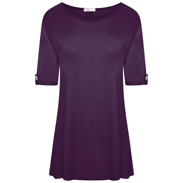 Scoop Neck Button Top