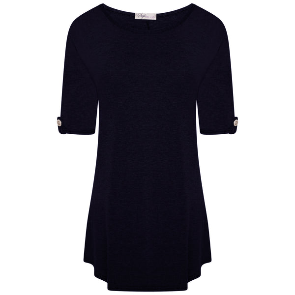 Scoop Neck Button Top