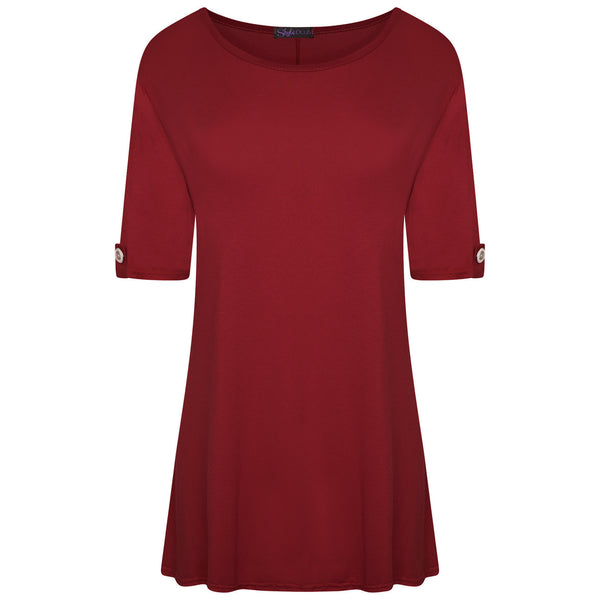 Scoop Neck Button Top