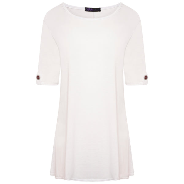 Scoop Neck Button Top