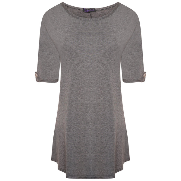 Scoop Neck Button Top