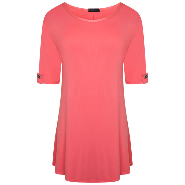 Scoop Neck Button Top