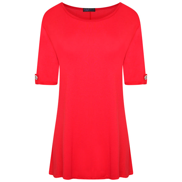 Scoop Neck Button Top