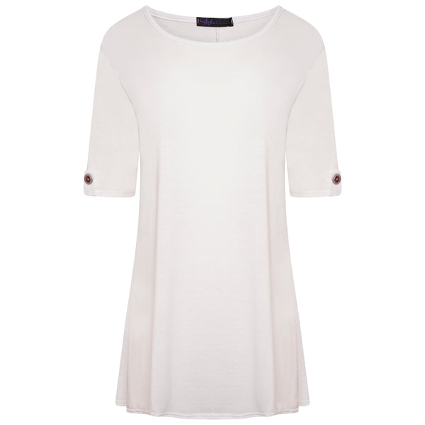 Scoop Neck Button Top